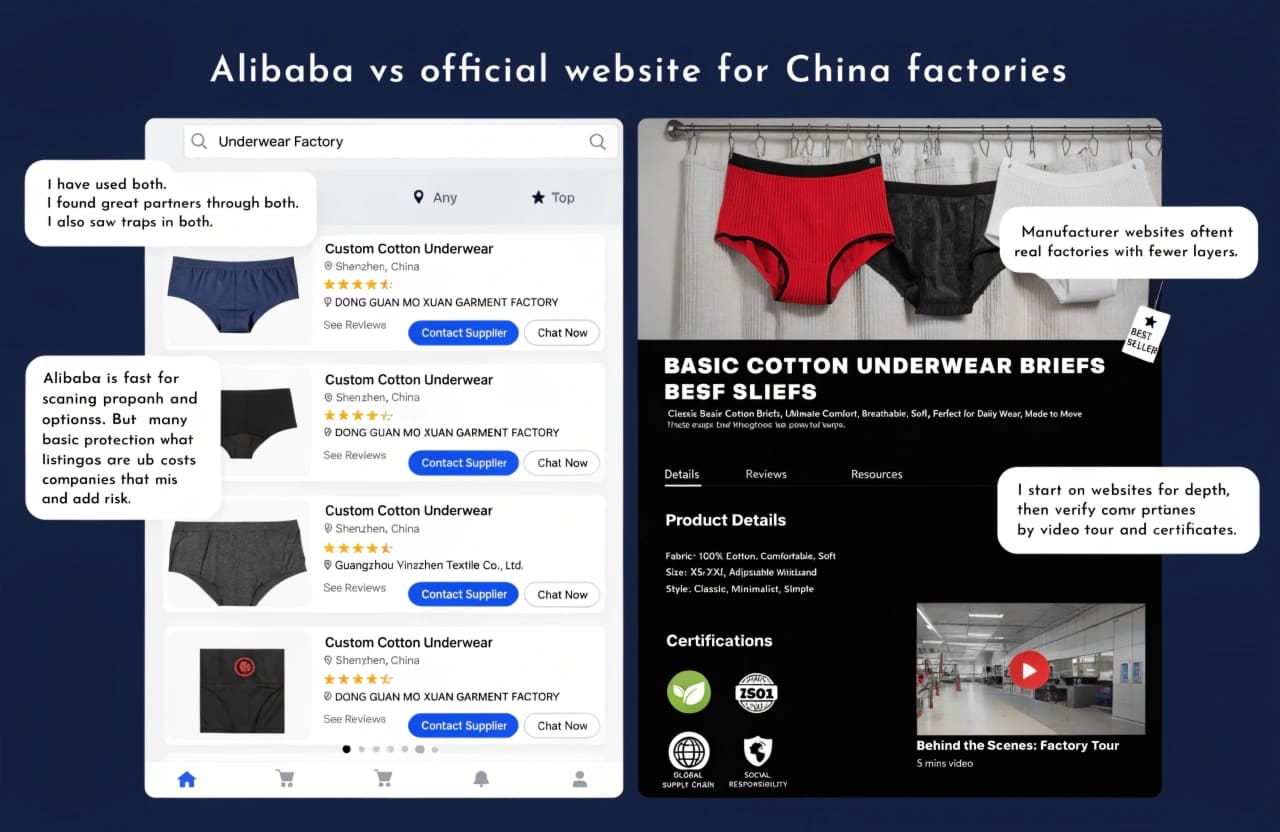 Alibaba vs official website for China factories
