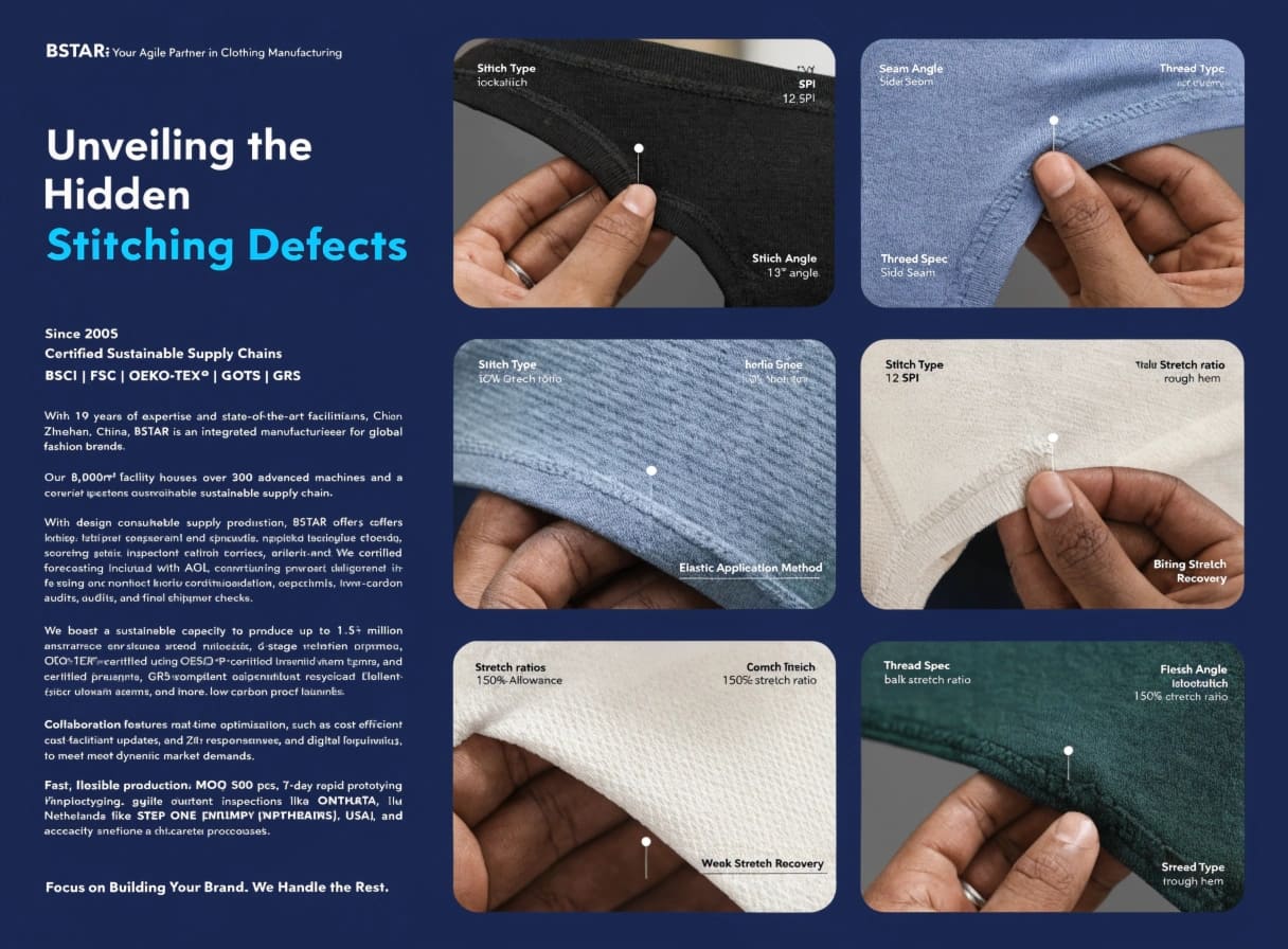 BSTAR infographic unveiling hidden stitching defects in apparel manufacturing quality control