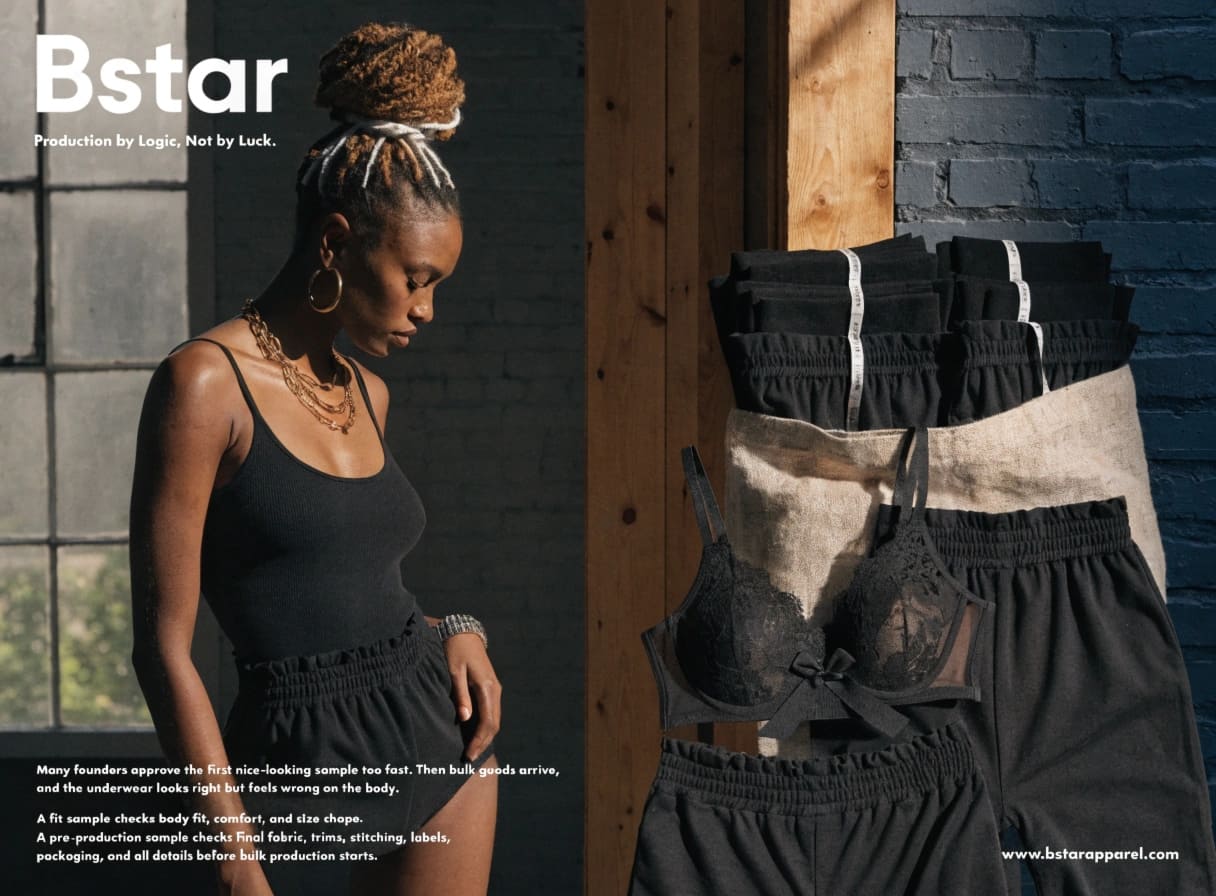 fit sample and pre-production sample underwear