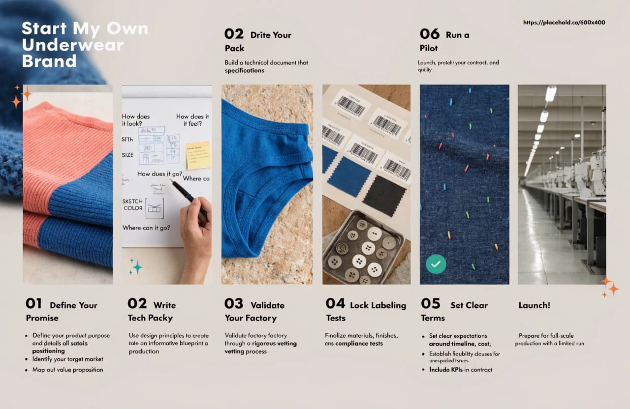 start underwear brand, step-by-step, factory vetting