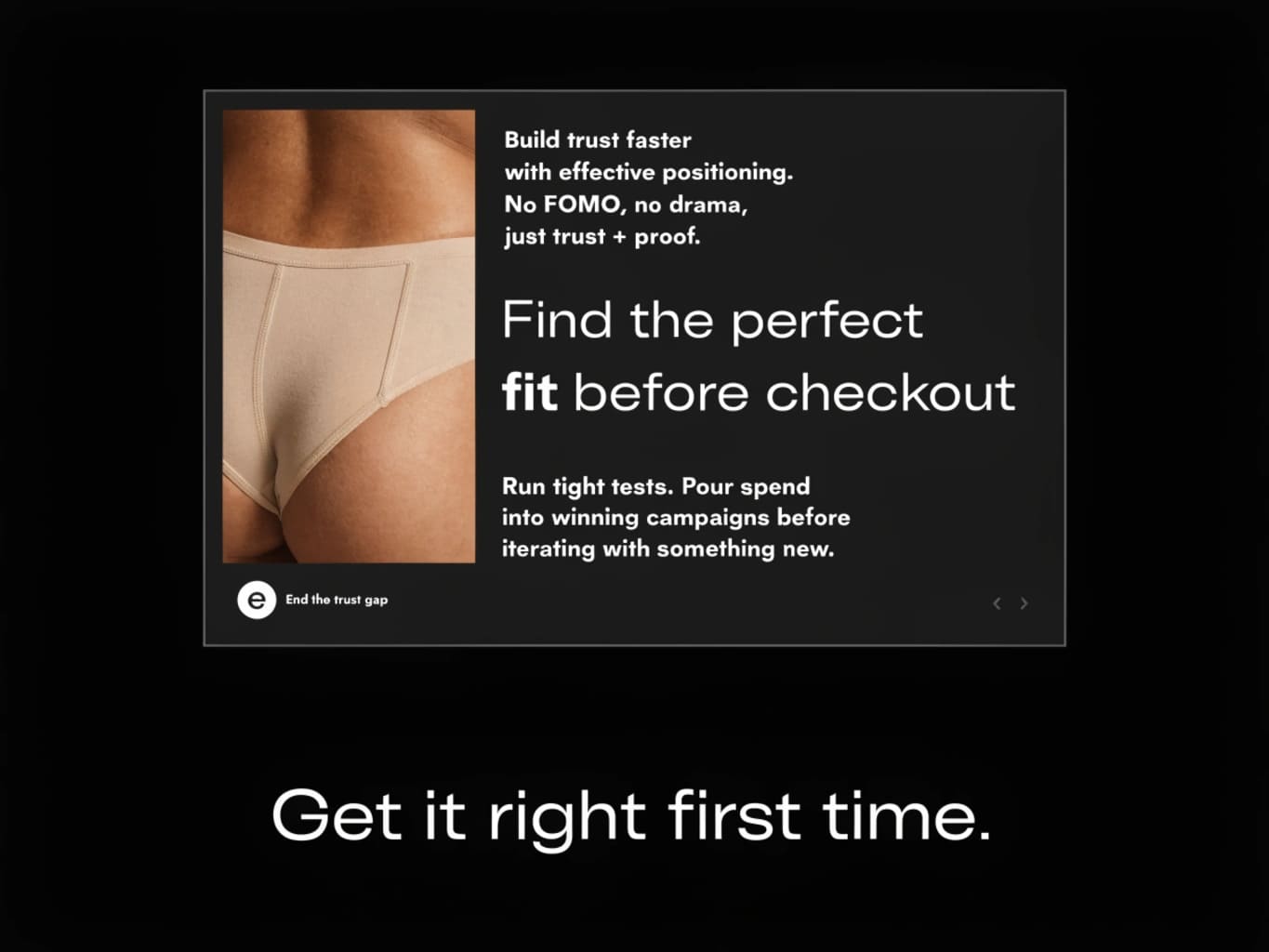 effective lingerie promotion, trust and proof, fit guarantee