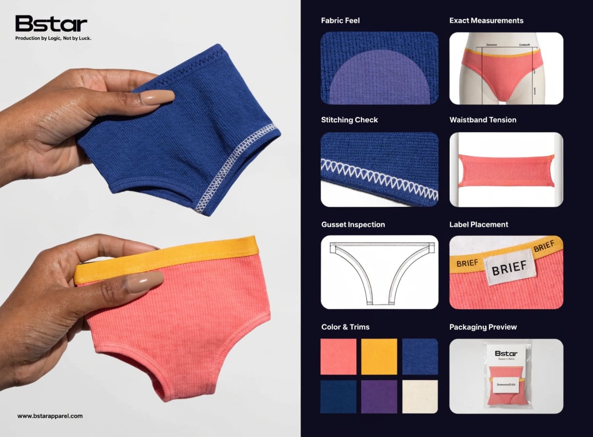 underwear sample approval checklist