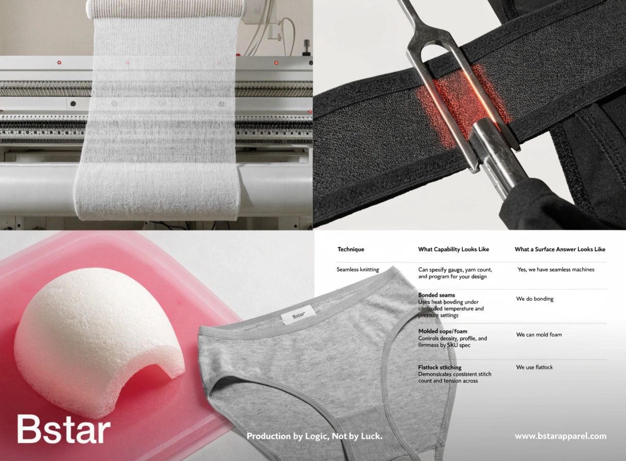 Seamless knitting technology for luxury underwear manufacturing