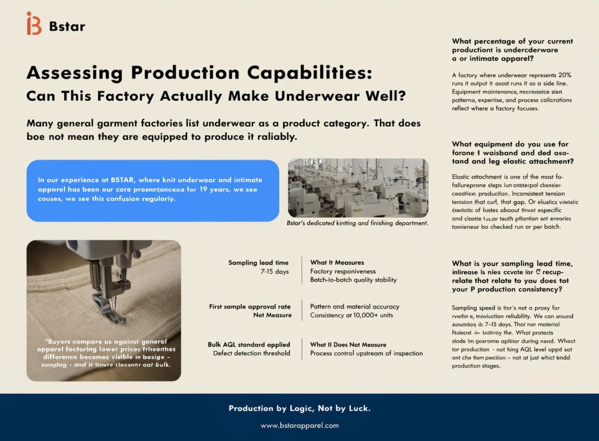 Underwear factory production capabilities assessment