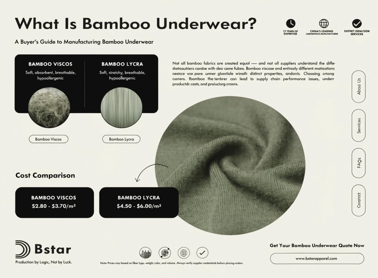Bamboo underwear fabric close-up showing texture and softness