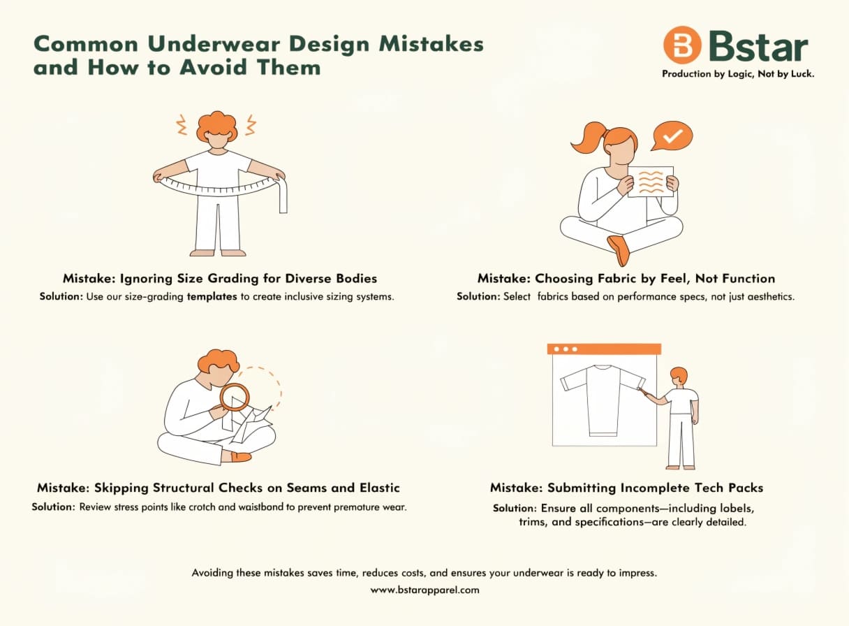 Common Underwear Design Mistakes and How to Avoid Them Common underwear design mistakes overview