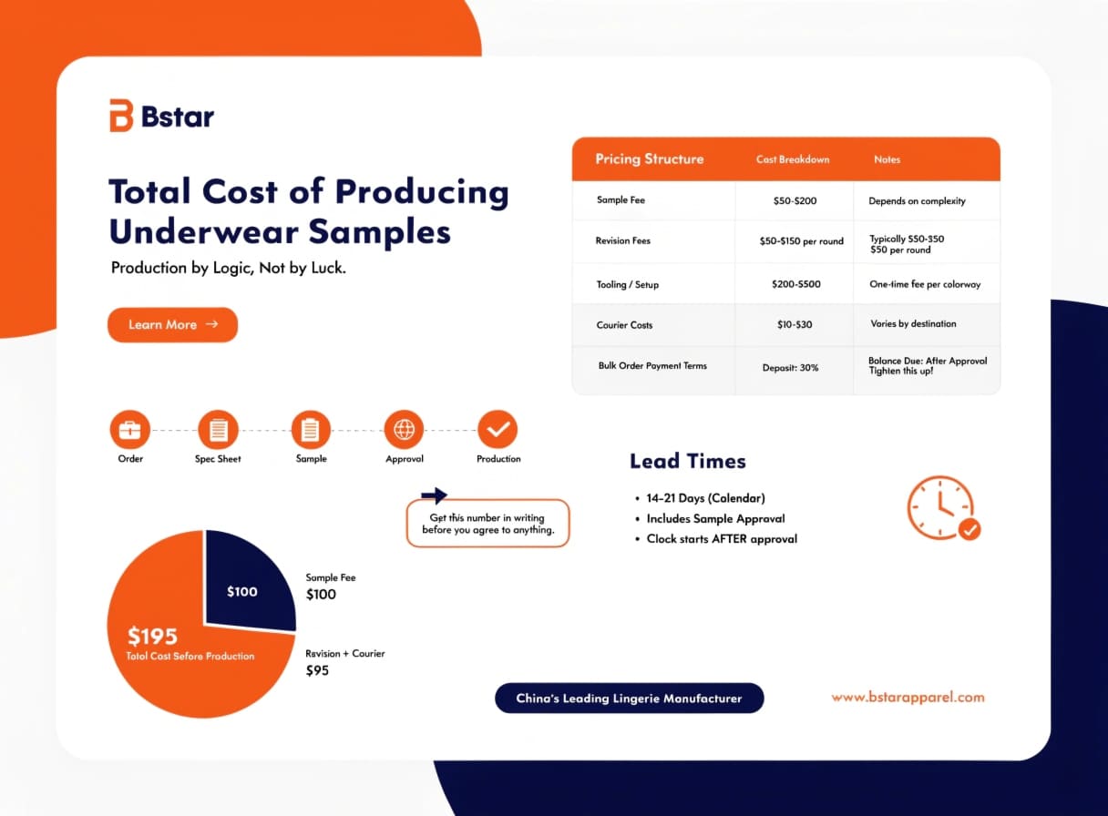 Pricing structure payment terms and lead times for underwear orders Cost breakdown and pricing structure for underwear manufacturing