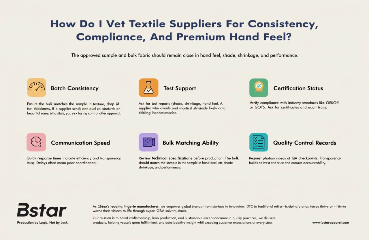 textile supplier consistency compliance premium hand feel