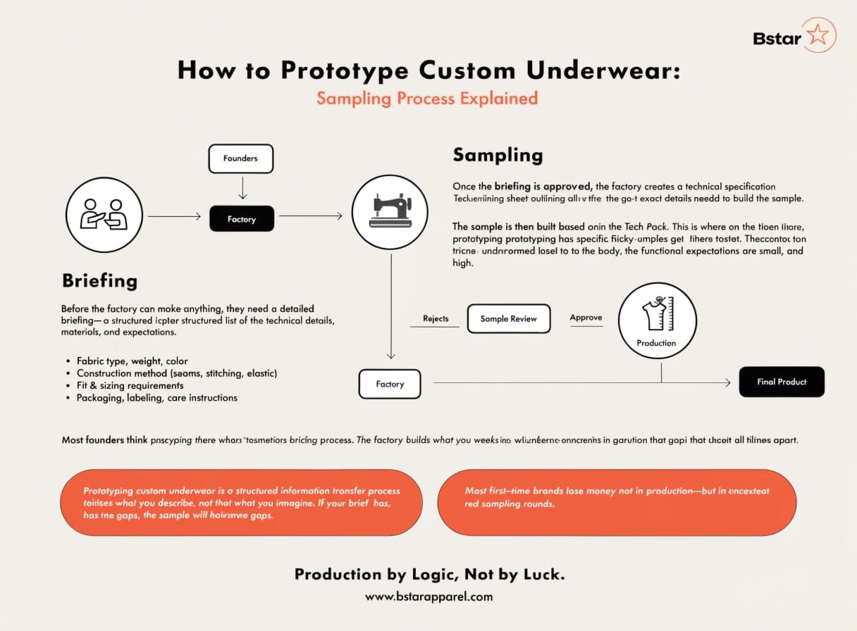 Custom underwear prototype sampling process overview