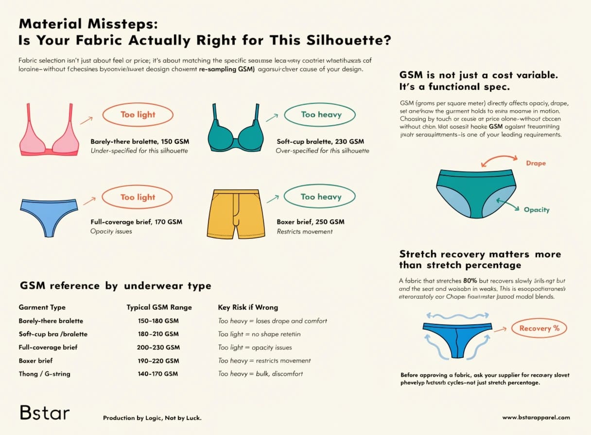 Material Mistakes in Underwear Fabric Selection Fabric selection for underwear GSM guide