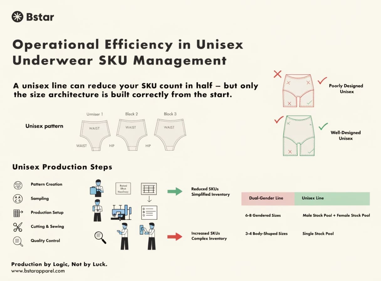 SKU management for unisex underwear production