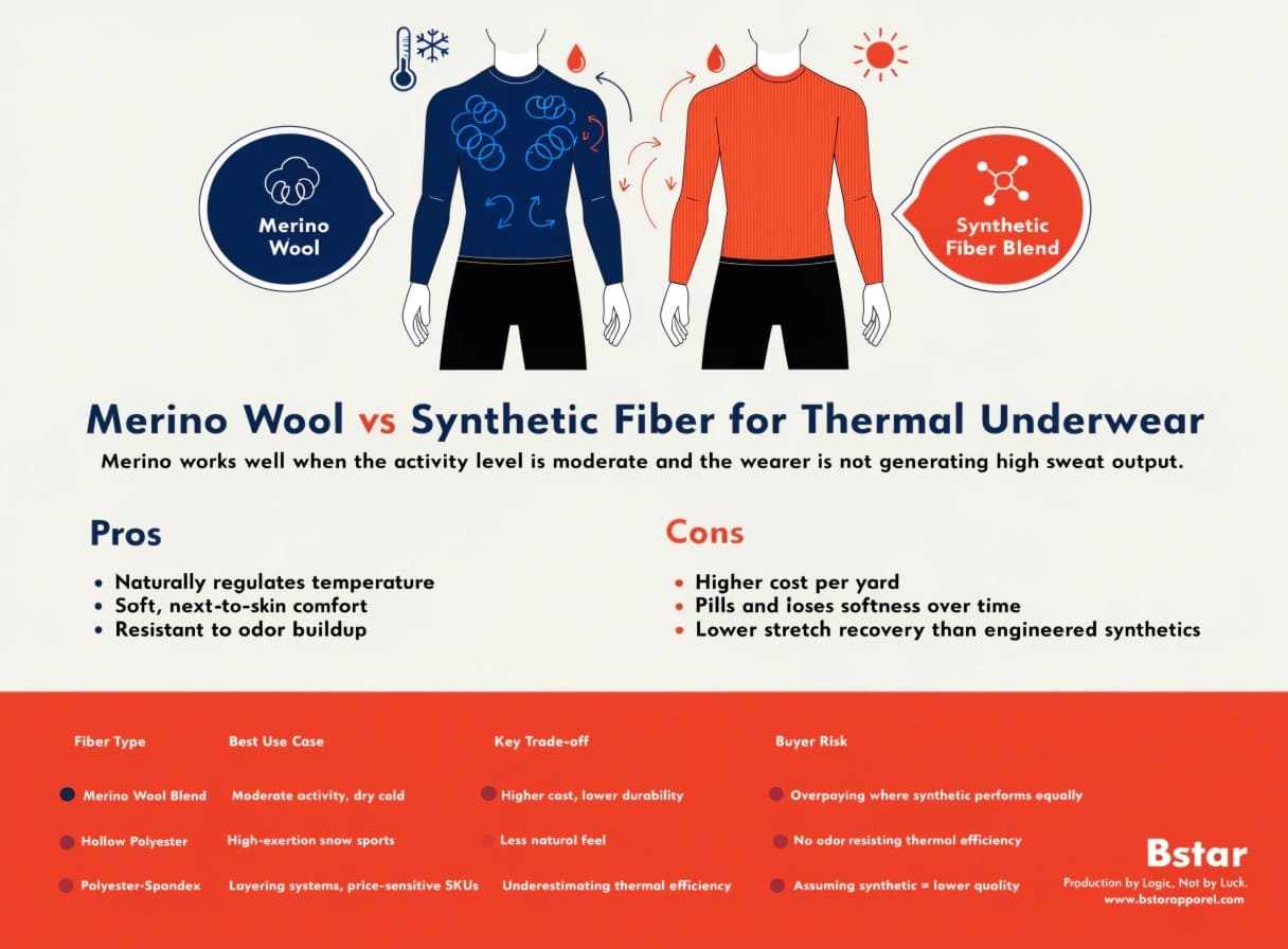 Merino Wool vs Synthetic Fiber for Thermal Underwear merino wool vs synthetic fiber blend comparison
