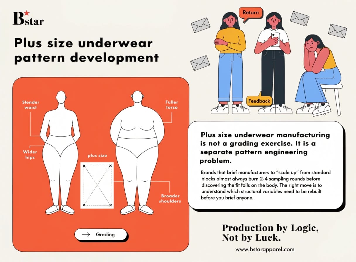 Plus Size Underwear Manufacturing: Inclusive Sizing Standards Plus size underwear pattern development and inclusive sizing