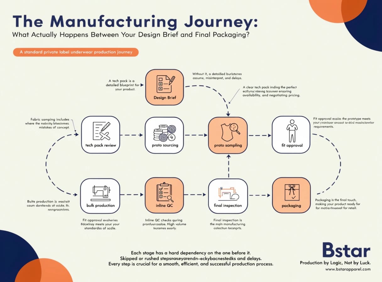 Private label underwear production process stages