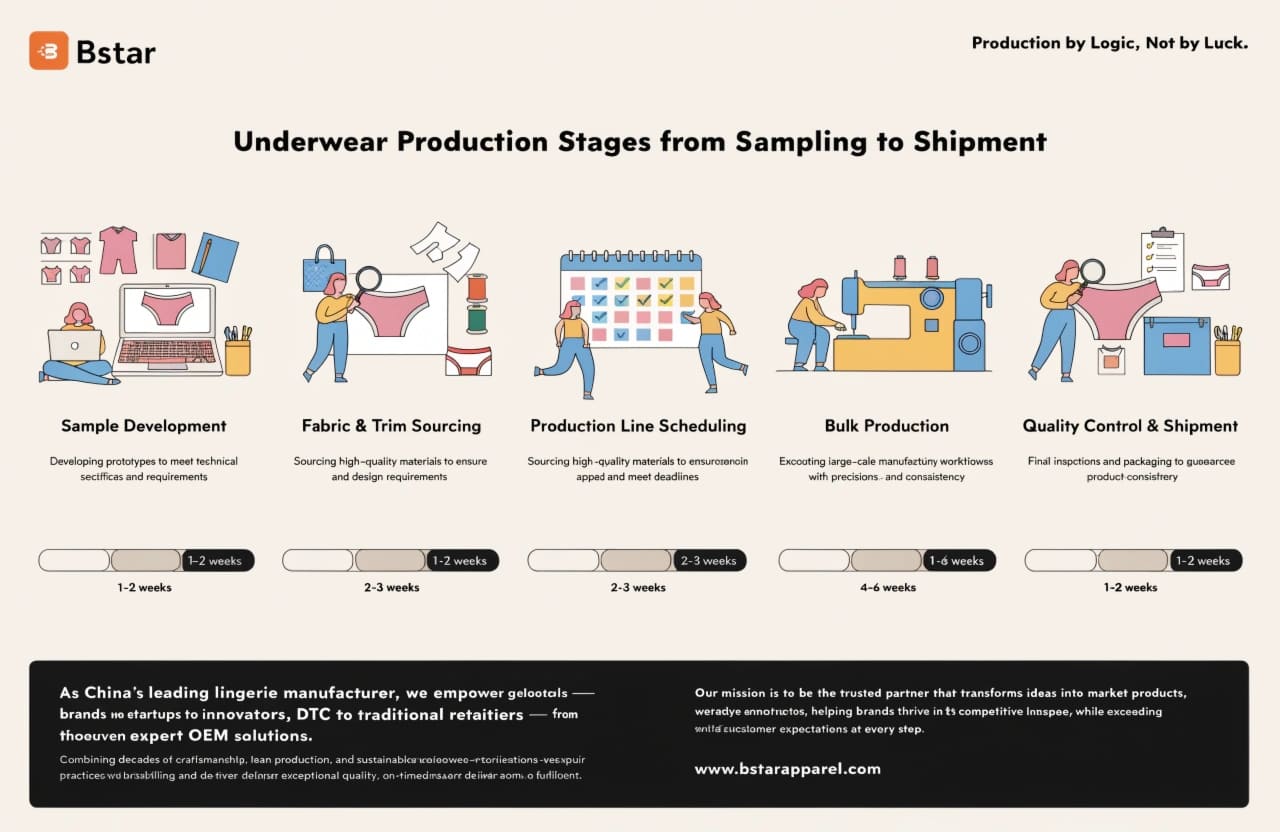 underwear production stages breakdown chart