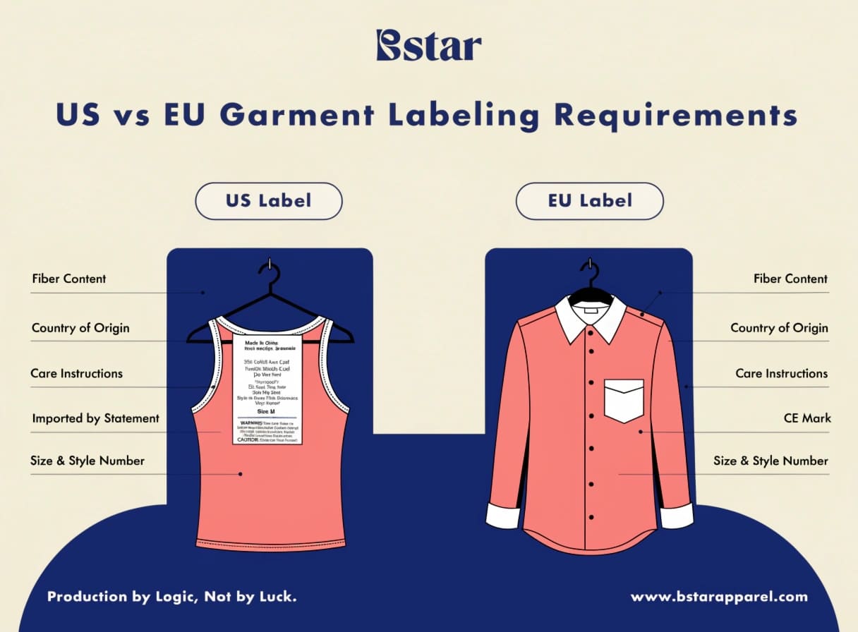 US and EU garment labeling legal requirements overview Garment label requirements US EU comparison
