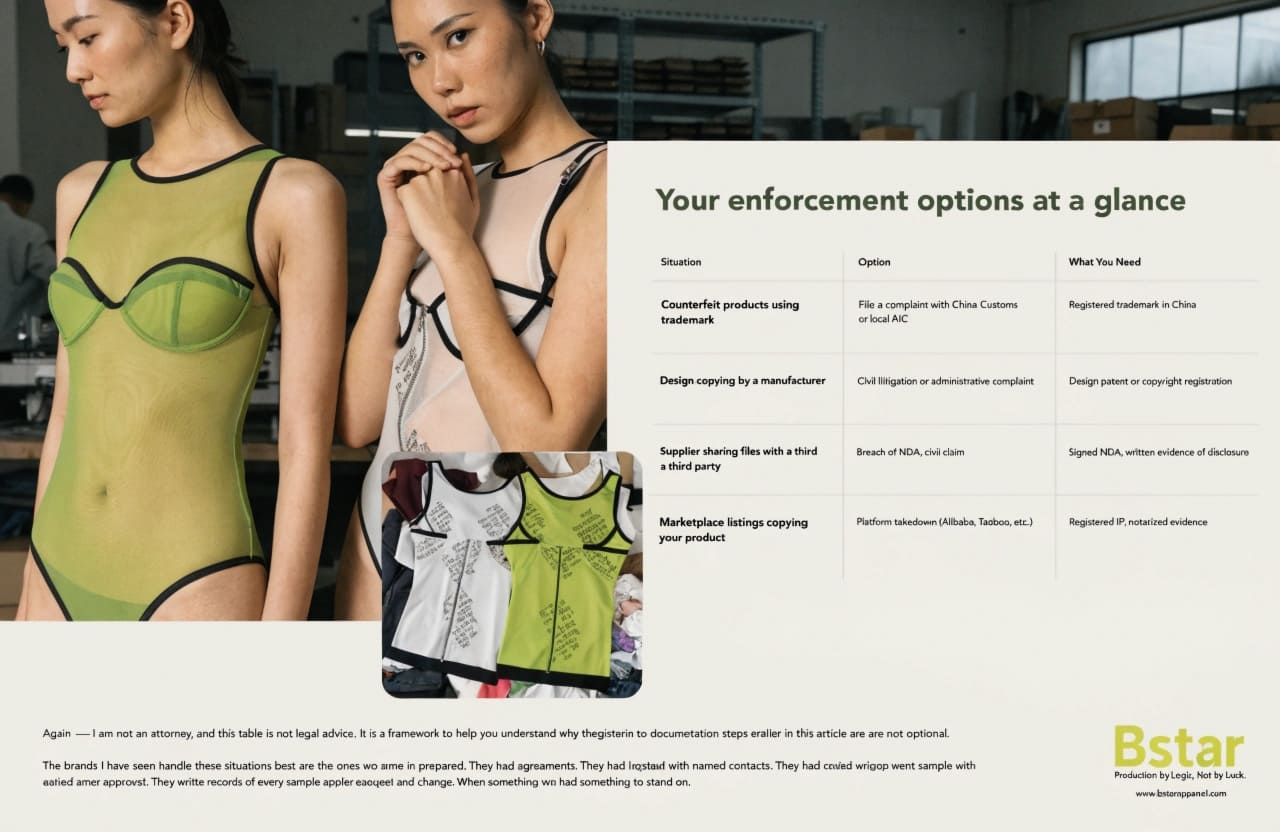 Garment design infringement enforcement strategies in China