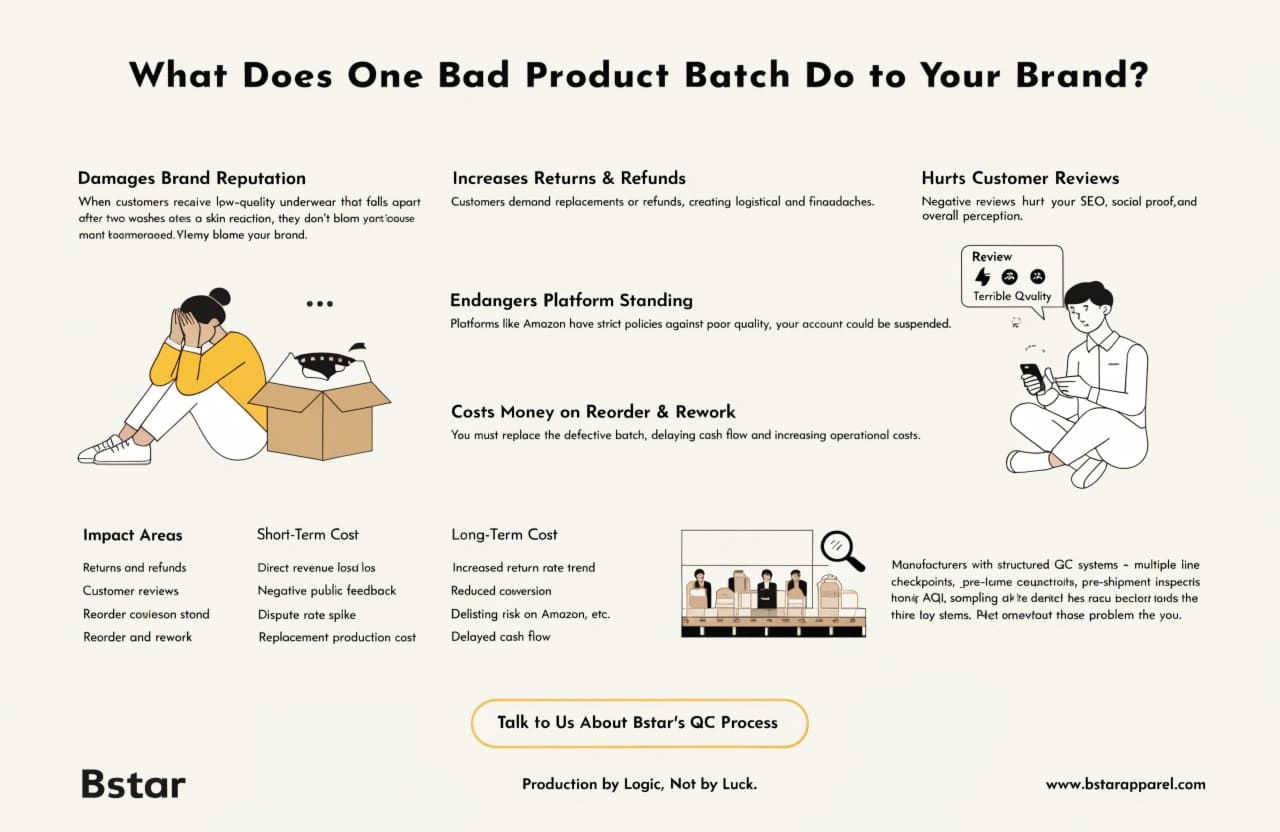 Brand reputation damage from defective underwear products