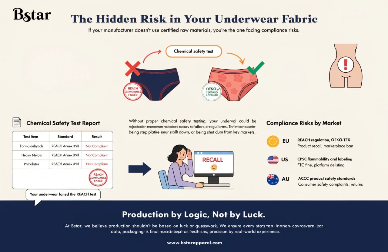 Fabric safety certification for underwear manufacturing