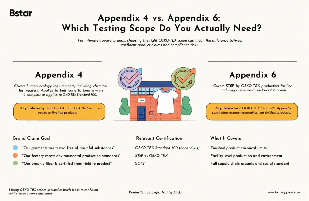 OEKO-TEX Appendix 4 vs Appendix 6 Scope for Intimate Apparel Brands