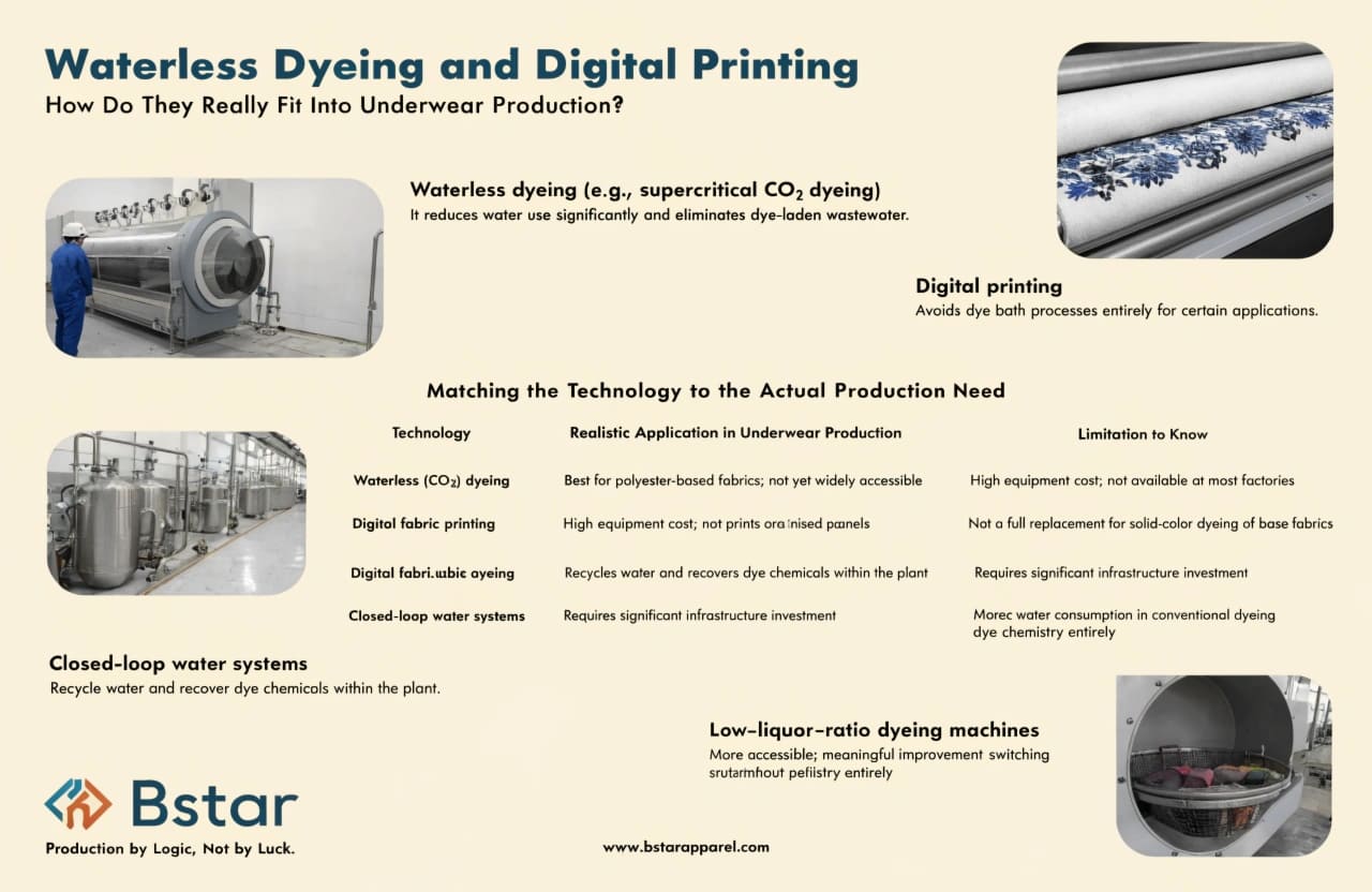Waterless dyeing and digital printing sustainable alternatives