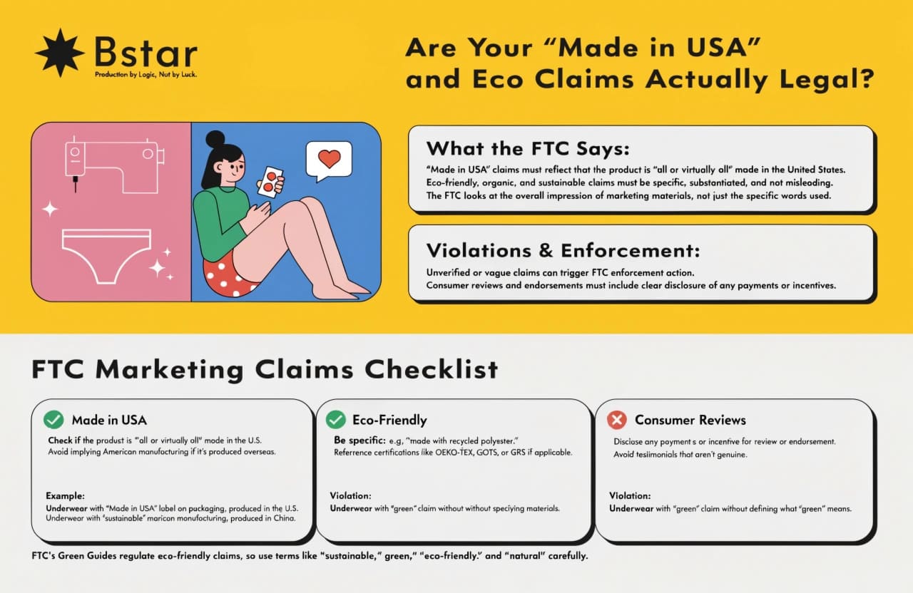 FTC marketing claims guidelines for underwear brands