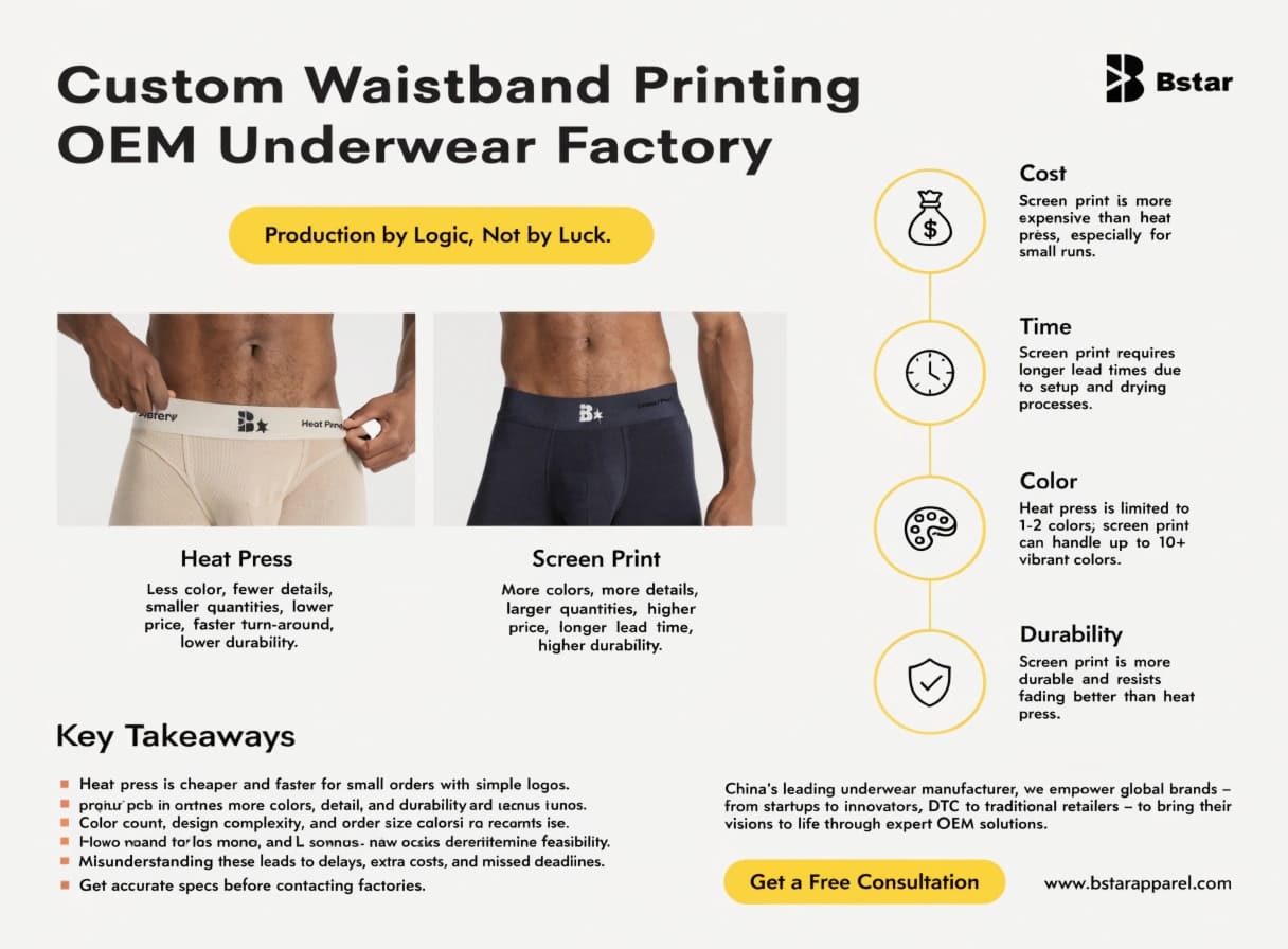 Custom waistband printing OEM underwear factory overview