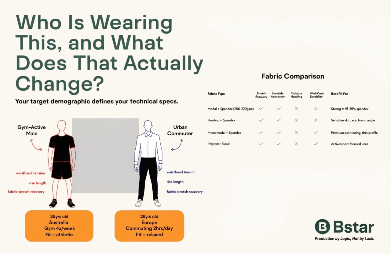 Defining Brand Identity for Private Label Boxer Briefs Target demographic and silhouette selection for boxer briefs