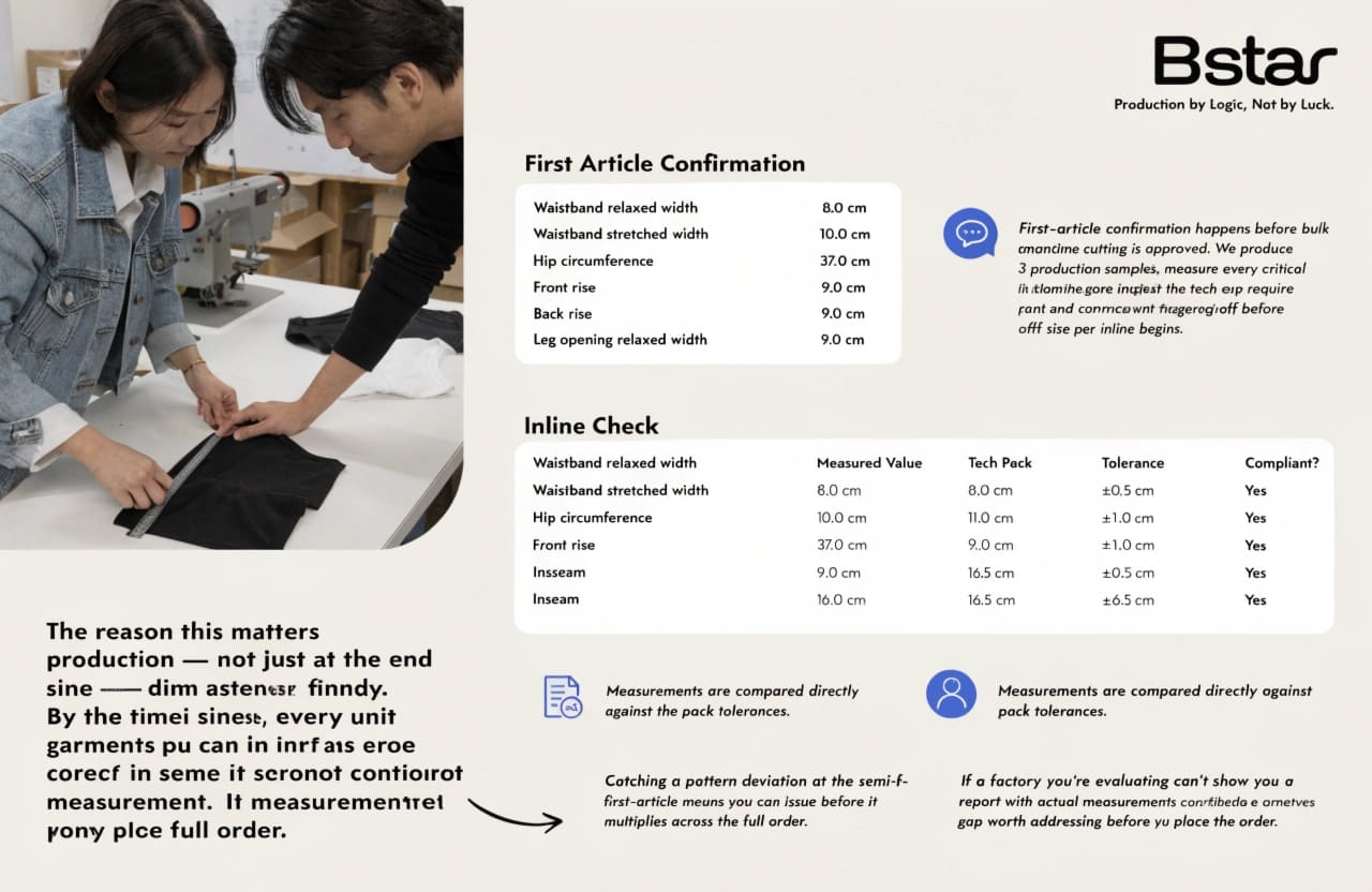 Garment measurement QC for custom underwear Dimensional accuracy check for underwear production