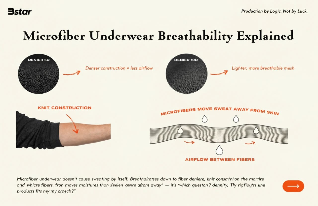 microfiber underwear breathability fabric construction