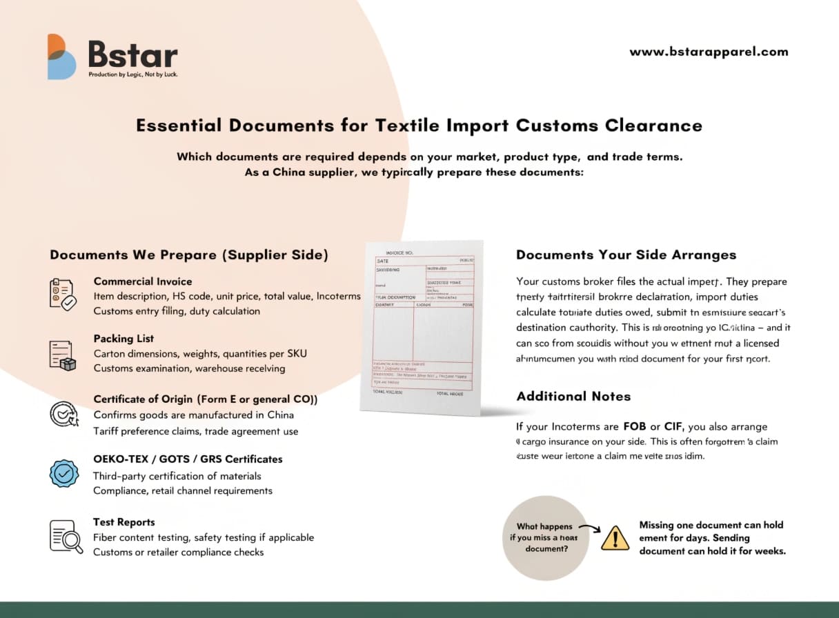 Essential Documents for Textile Import Customs Clearance textile import documentation commercial invoice