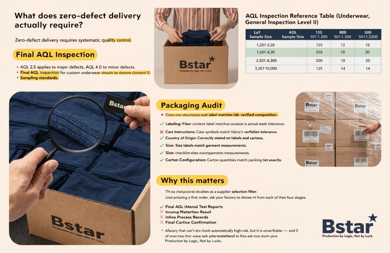 AQL inspection and packaging audit for custom underwear brands Final AQL inspection and packaging audit for underwear
