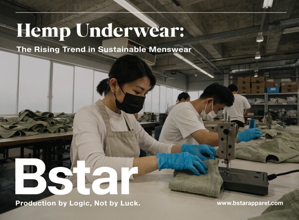 Hemp underwear sustainable menswear OEM manufacturing