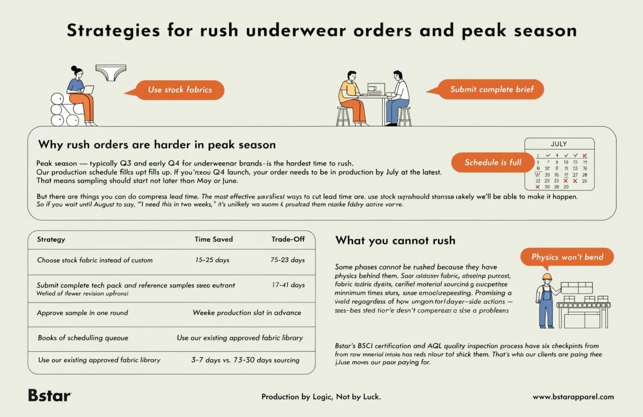 Strategies for Rush Orders and Peak Season Underwear Production Strategies for rush underwear orders and peak season