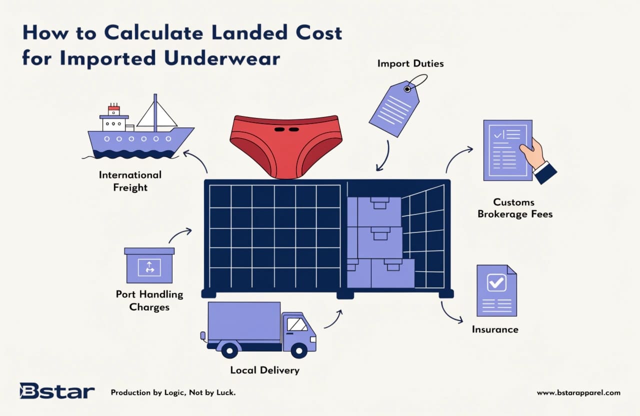 How to Calculate Landed Cost for Imported Underwear Landed cost components for imported underwear