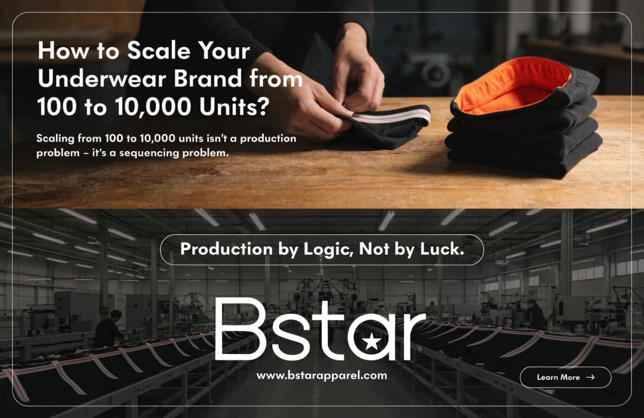 How to Scale Your Underwear Brand from 100 to 10,000 Units Underwear brand scaling from small batch to mass production