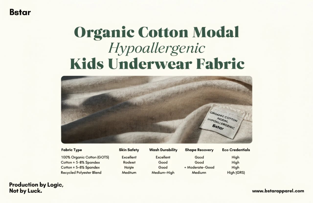 Organic Cotton Modal Hypoallergenic Kids Underwear Fabric Organic cotton modal fabric for children's underwear
