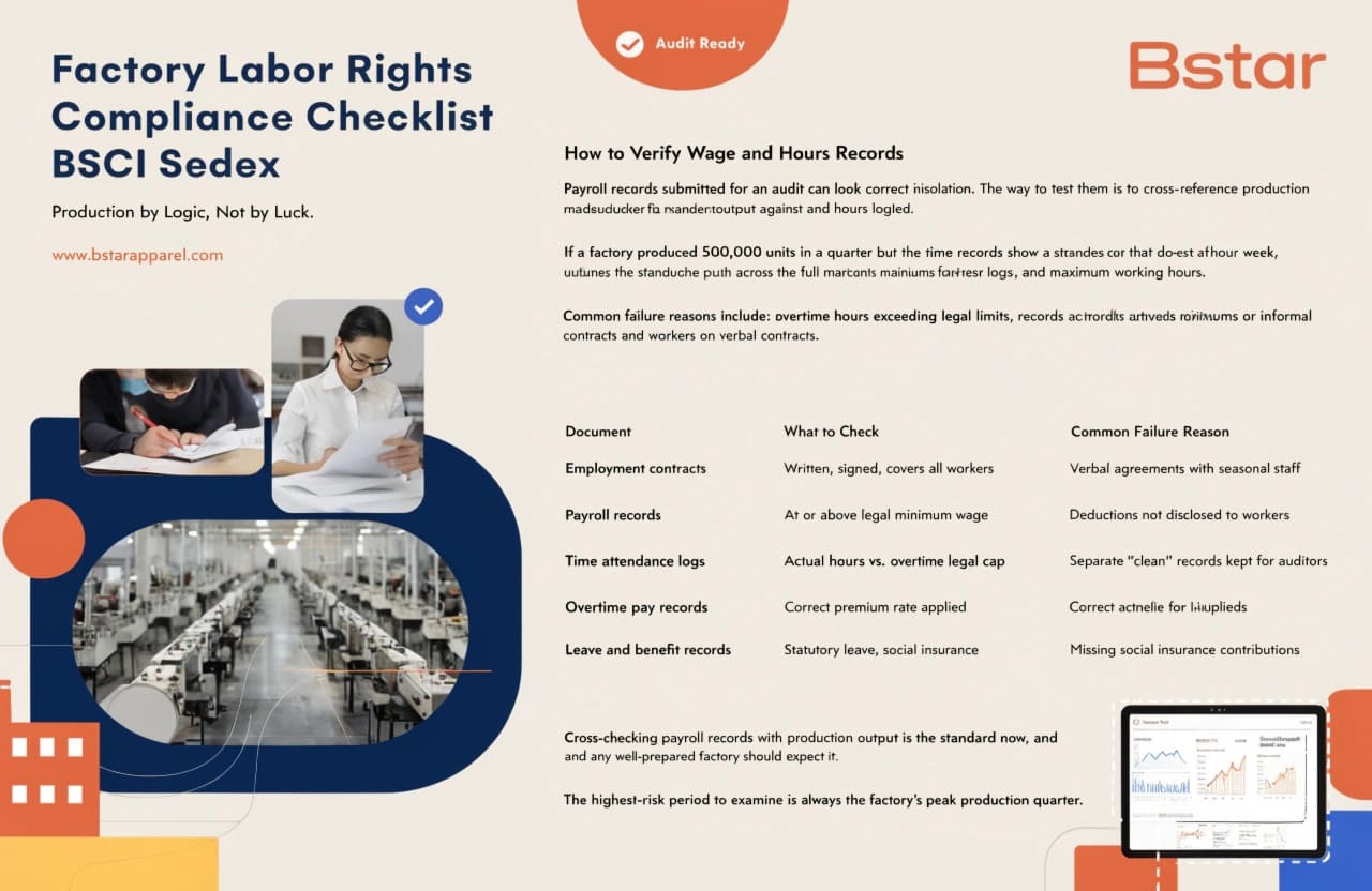 Labor compliance records checklist for underwear factory audits