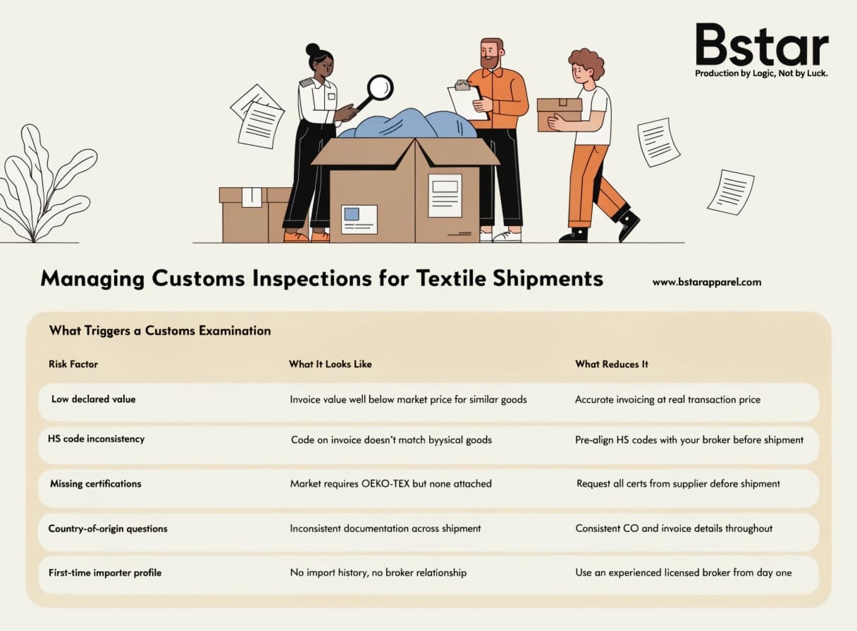 Managing Customs Inspections for Textile Imports customs inspection textile shipment management