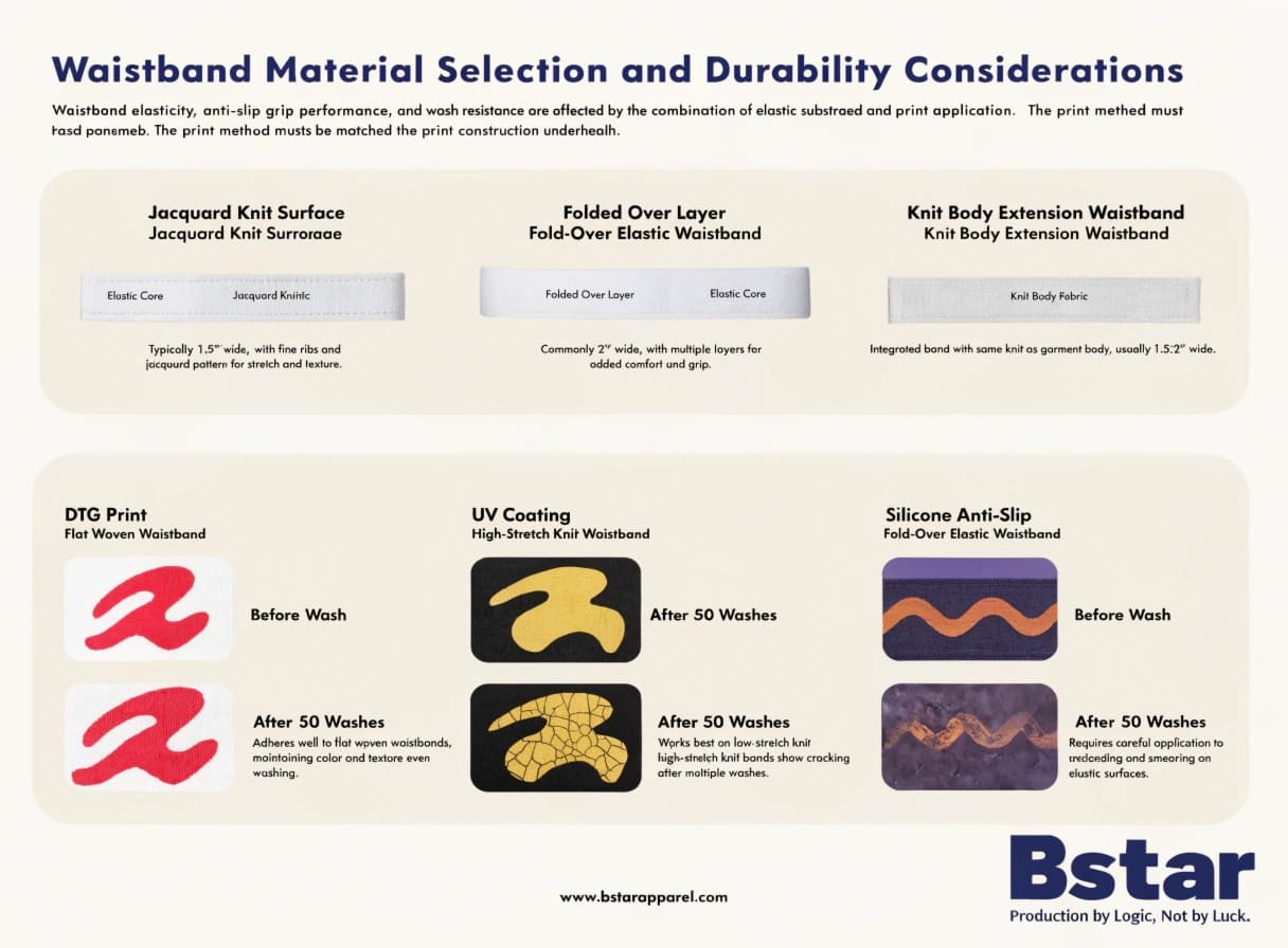 Waistband material elasticity and wash durability for underwear OEM