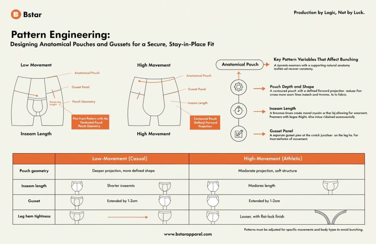 Pattern engineering for boxer briefs