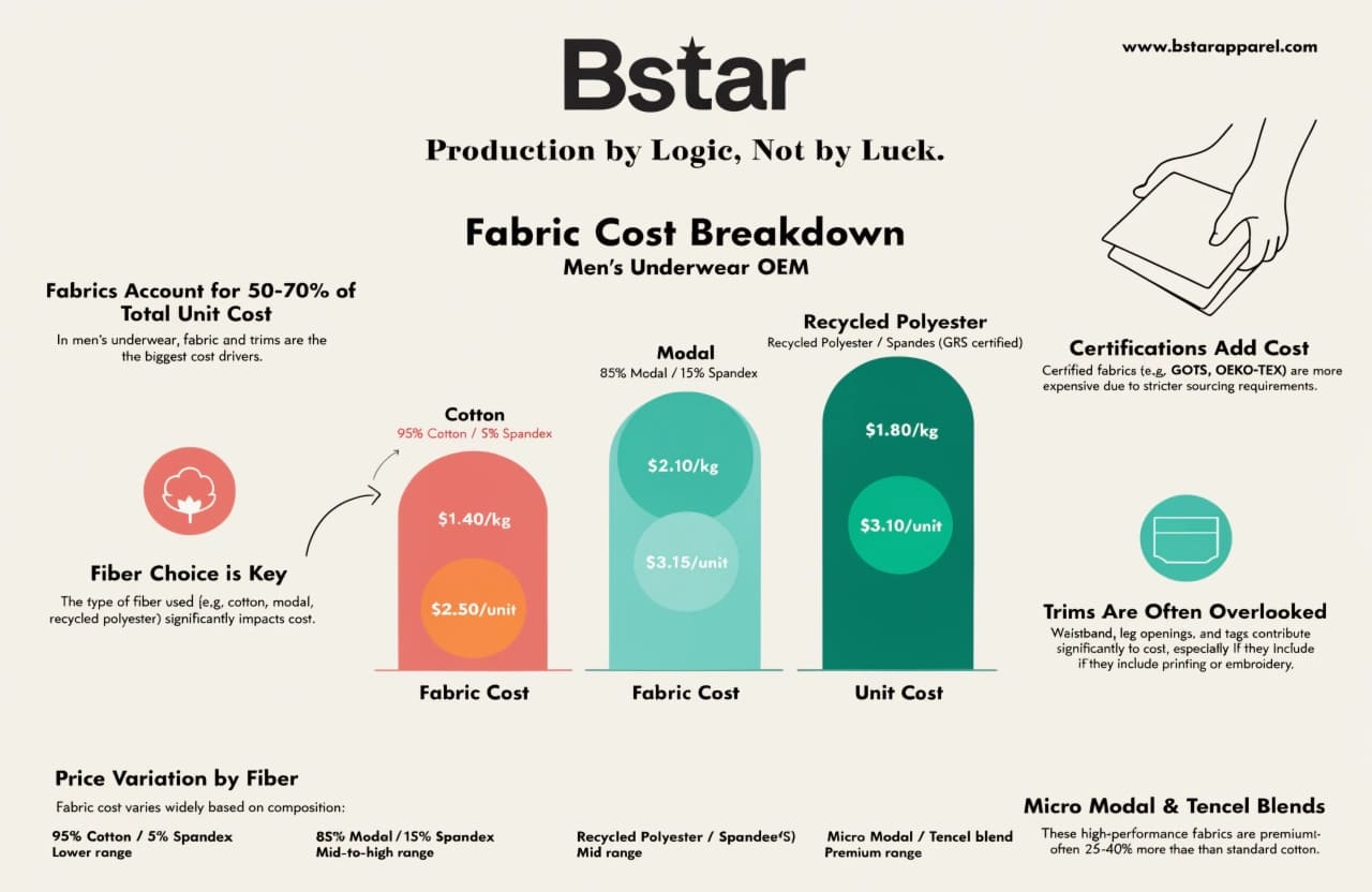 Fabric cost breakdown for men's underwear OEM