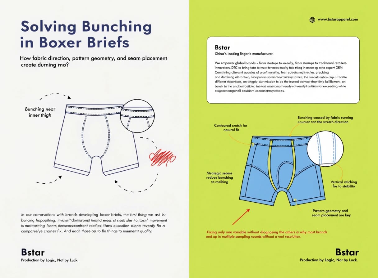 Boxer briefs fabric and pattern engineering