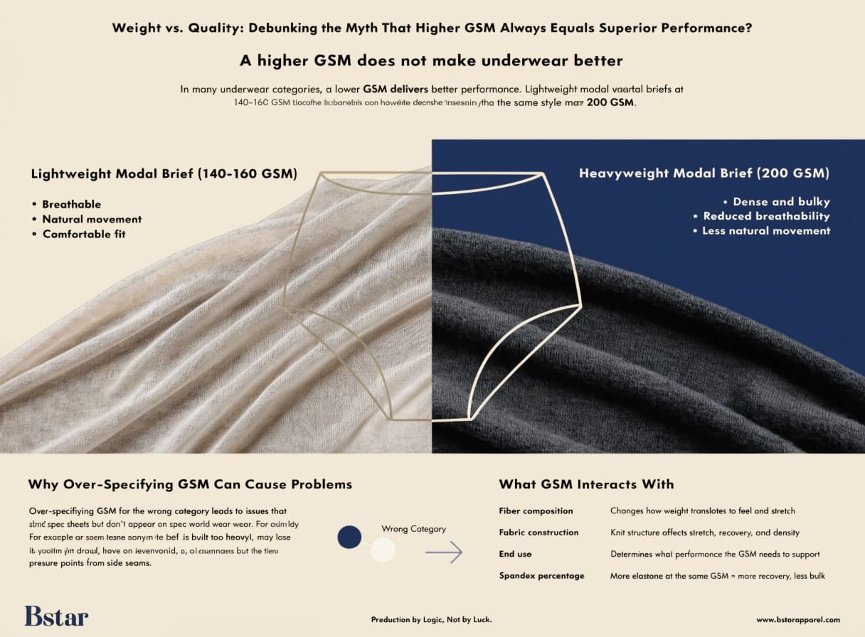 Lightweight vs heavyweight underwear fabric comparison