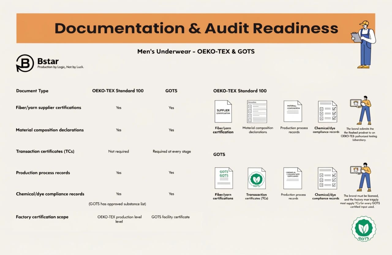 documentation audit readiness underwear manufacturing certification