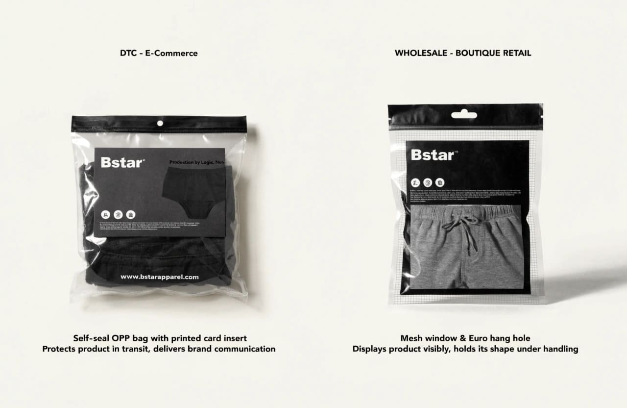 functional retail underwear packaging moisture protection mesh window display