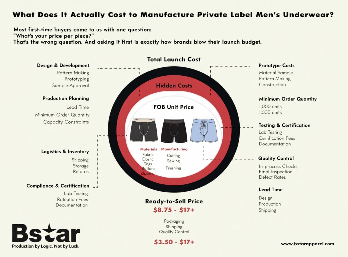 Private label men's underwear cost breakdown