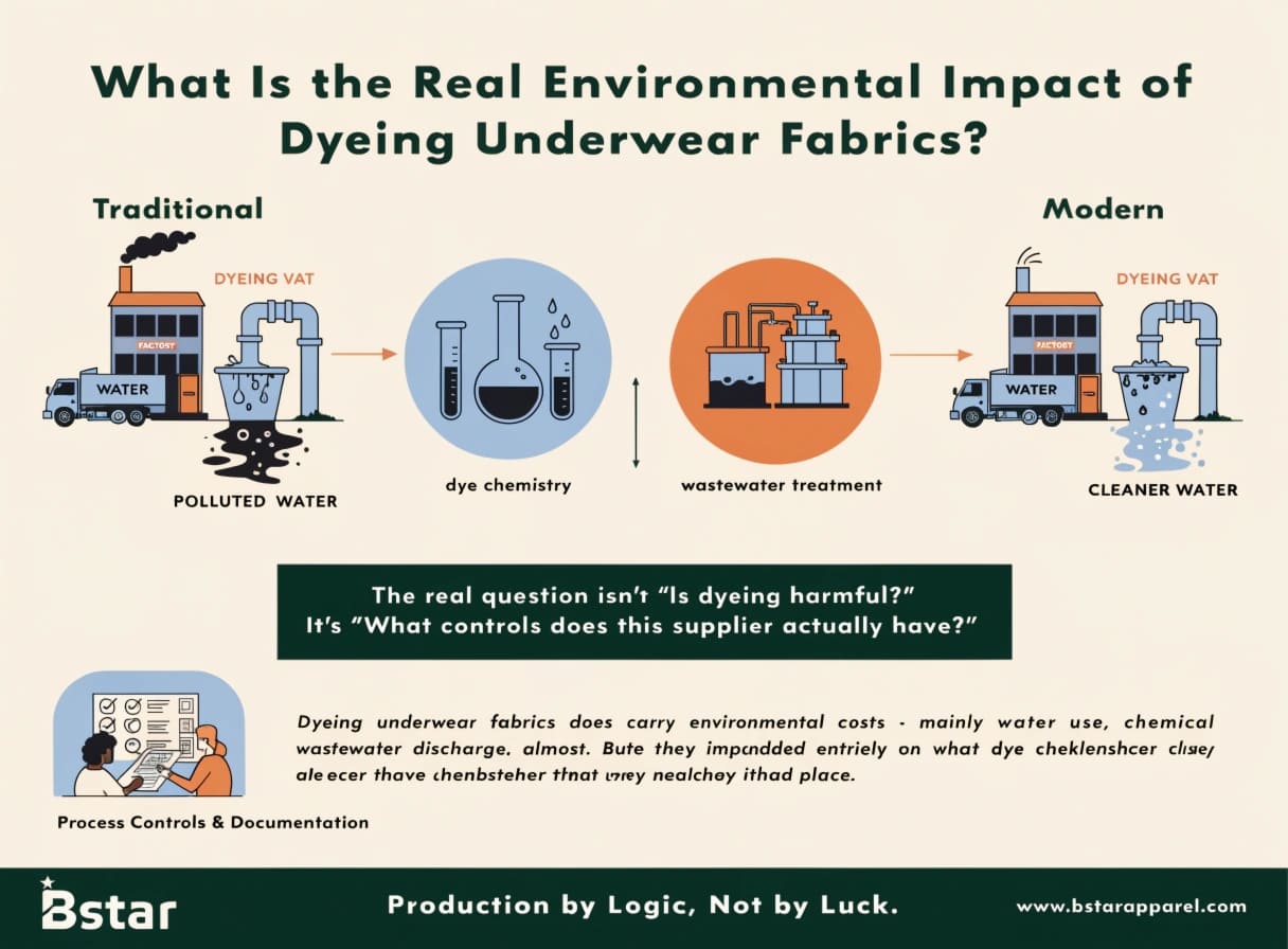 Environmental impact of dyeing underwear fabrics