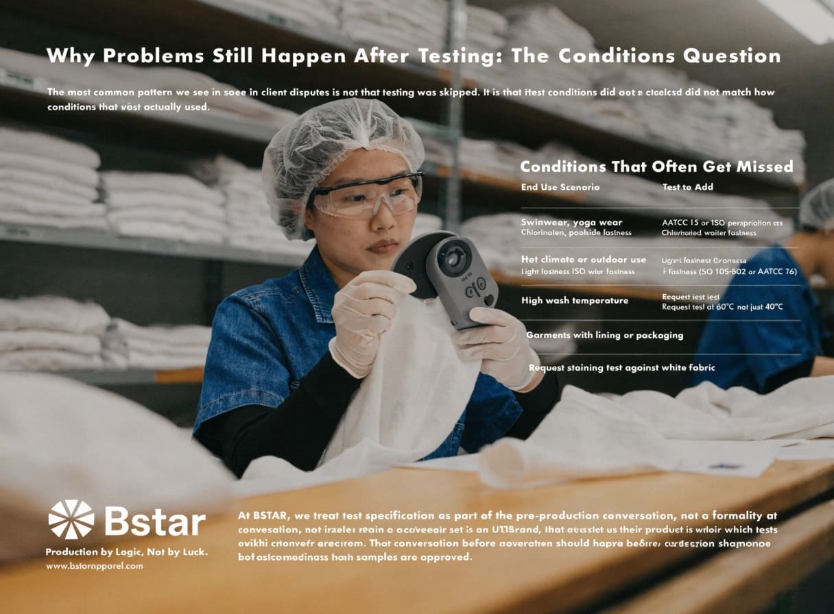 Apparel quality control inspection at knitwear factory