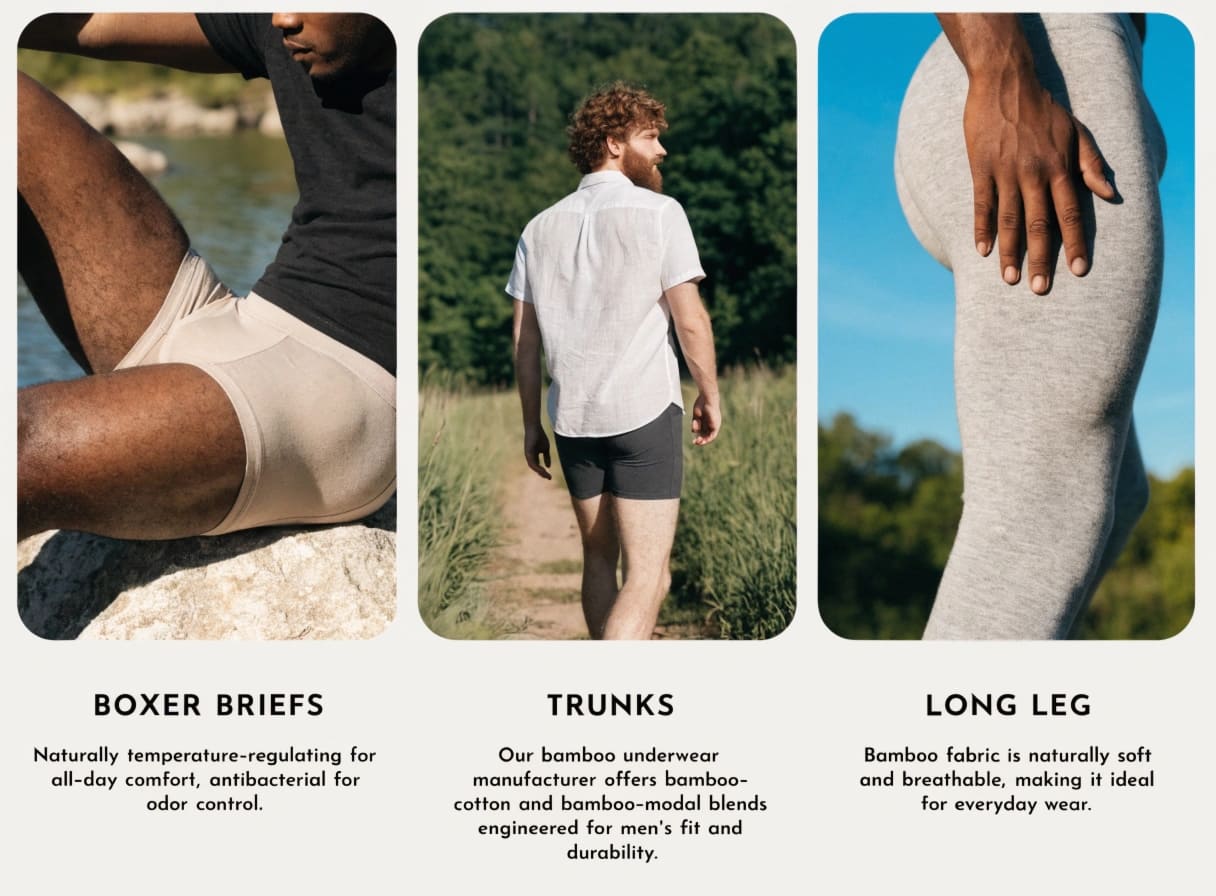 Bamboo underwear manufacturer - men's bamboo boxer briefs